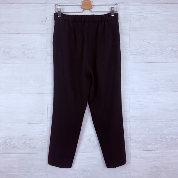 Aritzia Babaton Size 6 Conan Cropped Ankle Pant Pull On Black Trousers Crepe - Picture 4 of 13
